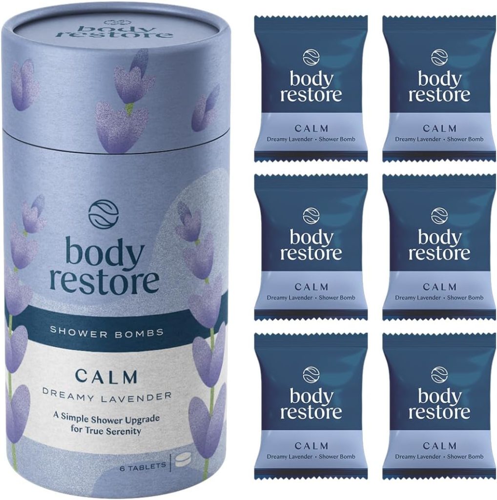 Body Restore Shower Steamers Aromatherapy 6 Packs - Christmas Gifts Stocking Stuffers, Relaxation Birthday Gifts for Women and Men, Stress Relief and Luxury Self Care - Lavender