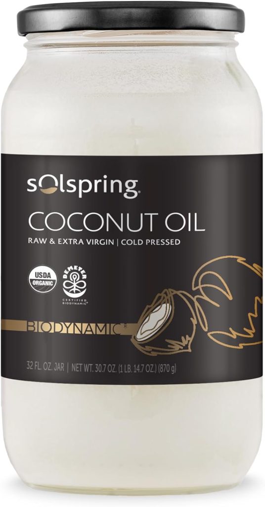 Dr. Mercola Solspring Organic Extra Virgin Coconut Oil, 32 Fl oz, Cold-Pressed, non GMO, Gluten Free, USDA Organic