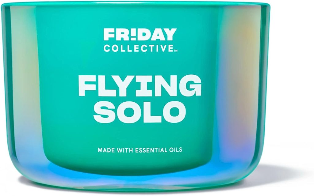 Friday Collective Flying Solo Candle, Fresh  Clean Scented, Made with Essential Oils, 3 Wicks, 13.5 oz