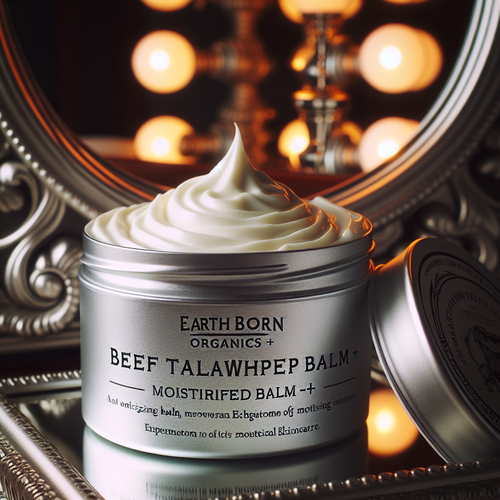 Earthborn Organics Just Tallow 100% Grass Fed Beef Tallow Whipped Balm For Skin Care Full Body  Face Moisturizer For Sensitive Skin, Double Purified All-Purpose Whipped Tallow Skin Cream (Unscented)